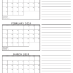 3 Month Printable Calendar 2024