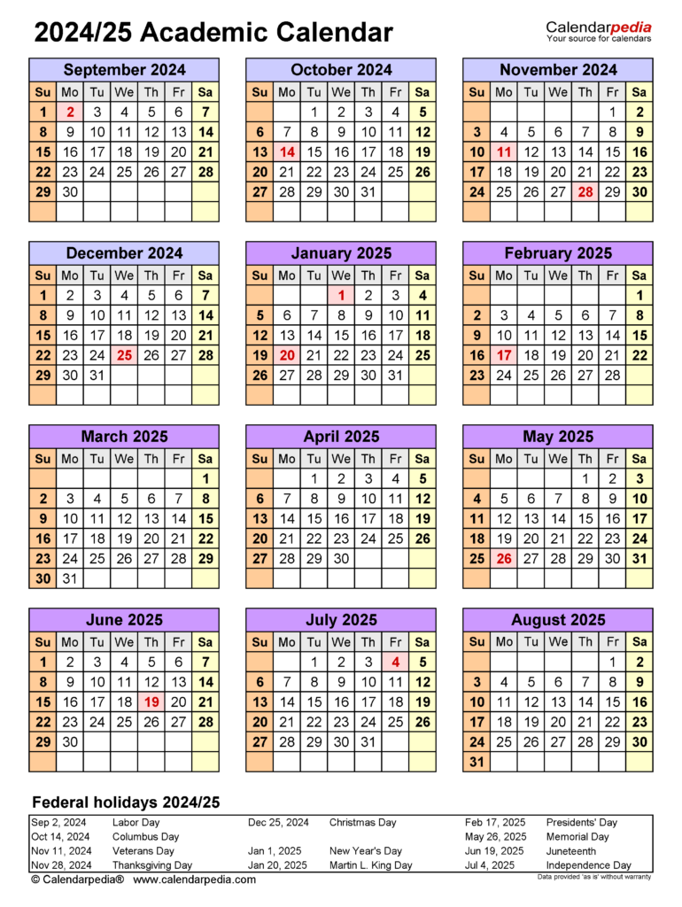 University Of Washington Academic Calendar 2024-25