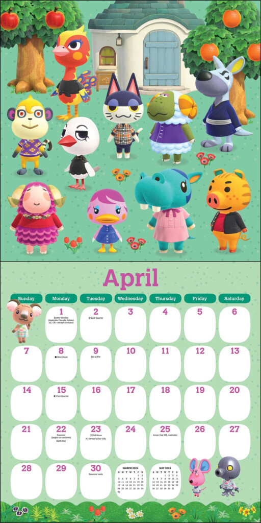 Animal Crossing Calendar 2024