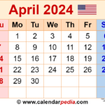 Cute April 2024 Calendar