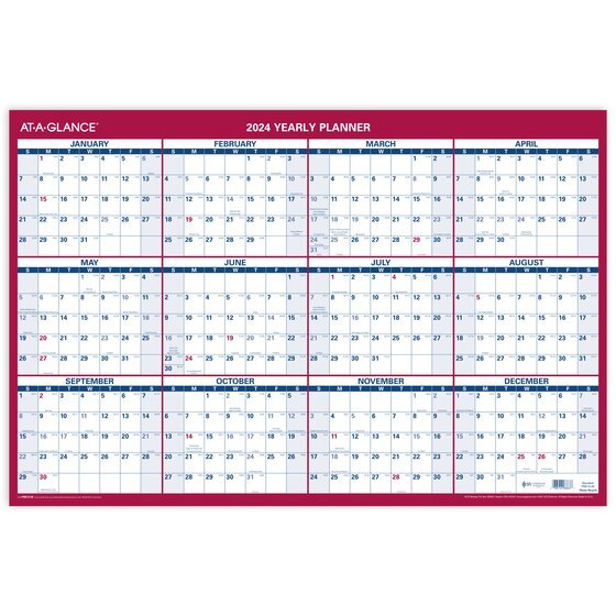 At A Glance 2024 Wall Calendar