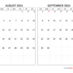 August September 2024 Calendar