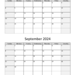 August September 2024 Calendar