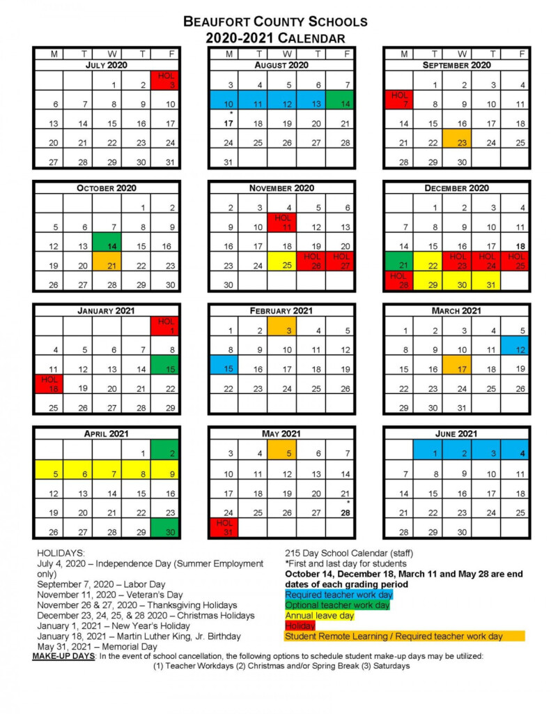 Beaufort County School Calendar 2024-25