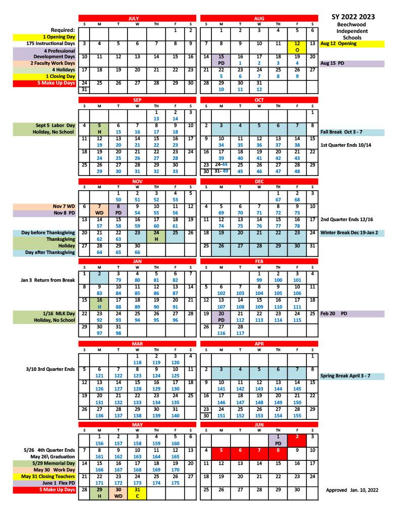 Independent School Calendar 2024