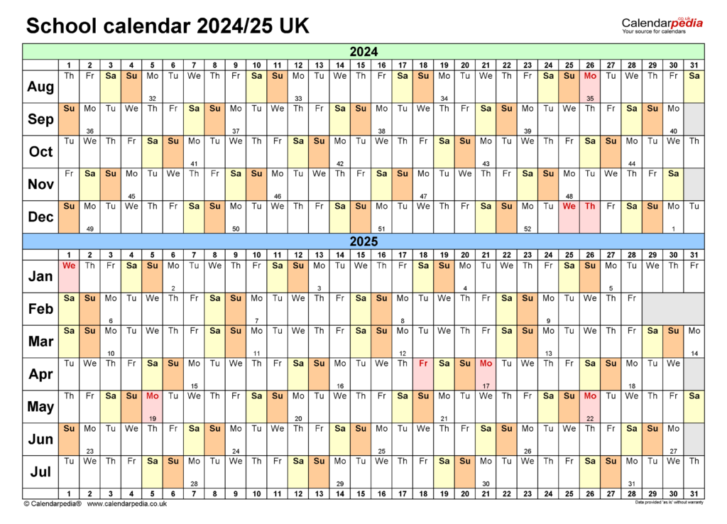 Independent School Calendar 2024