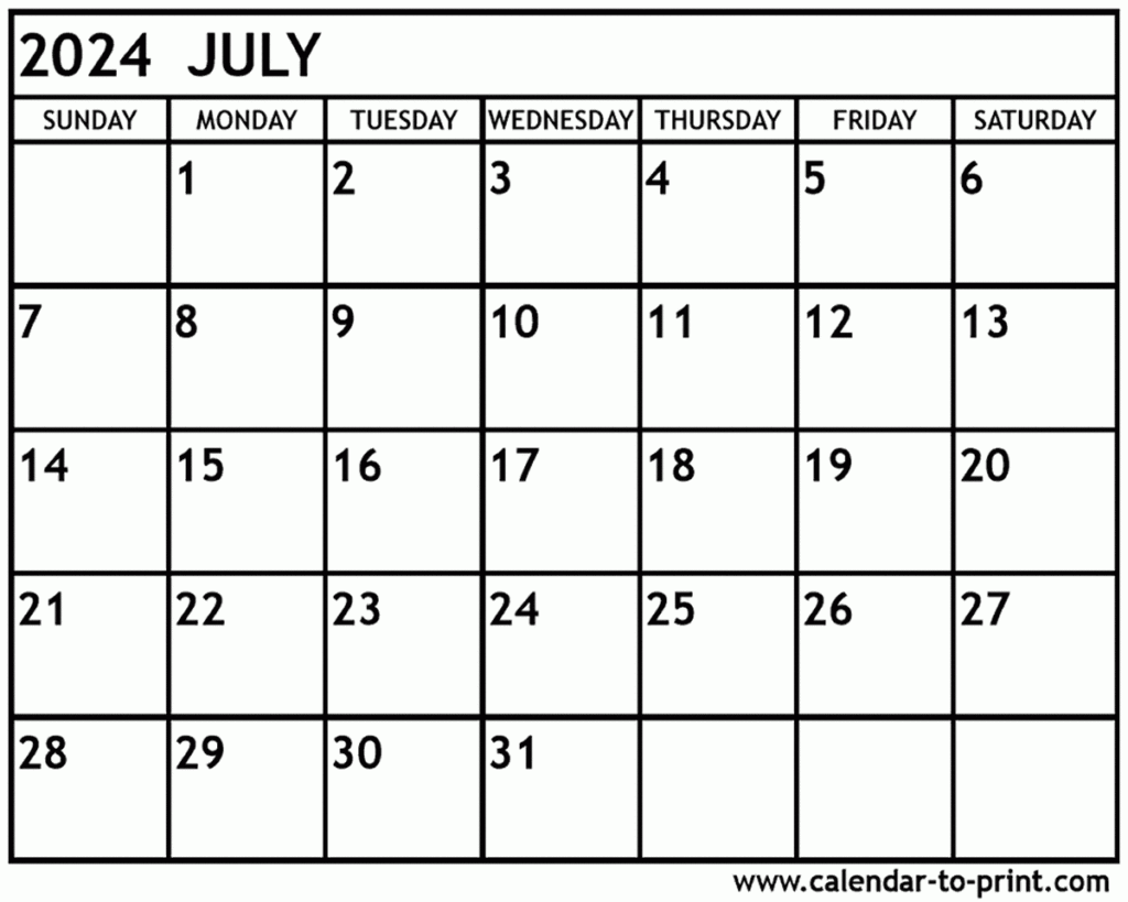 4th Of July 2024 Calendar