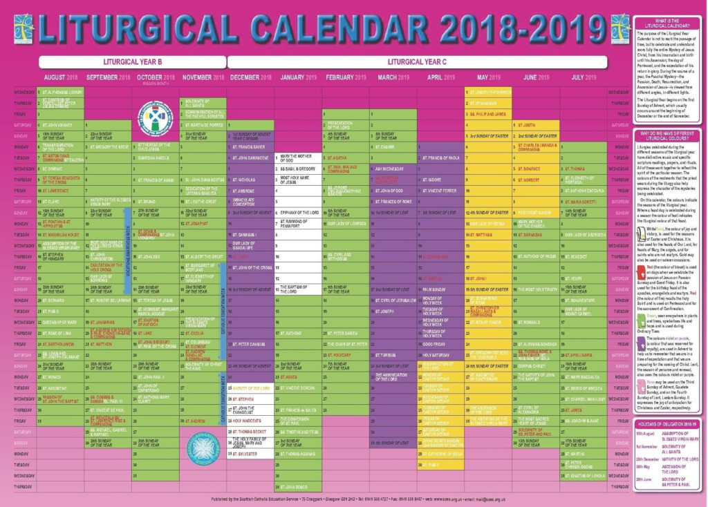 Catholic Liturgical Calendar 2024