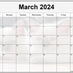 March 2024 Calendar Cute