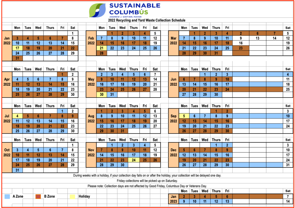 City Of Columbus Trash Pickup Calendar 2024