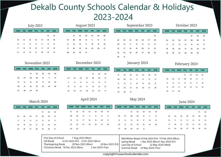 Dekalb County School Calendar 2024-25 - 2024 Calendar Printable