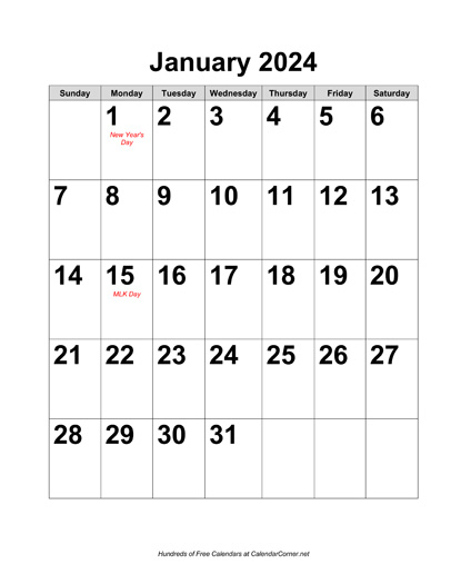 Big Calendar 2024 2024 Calendar Printable