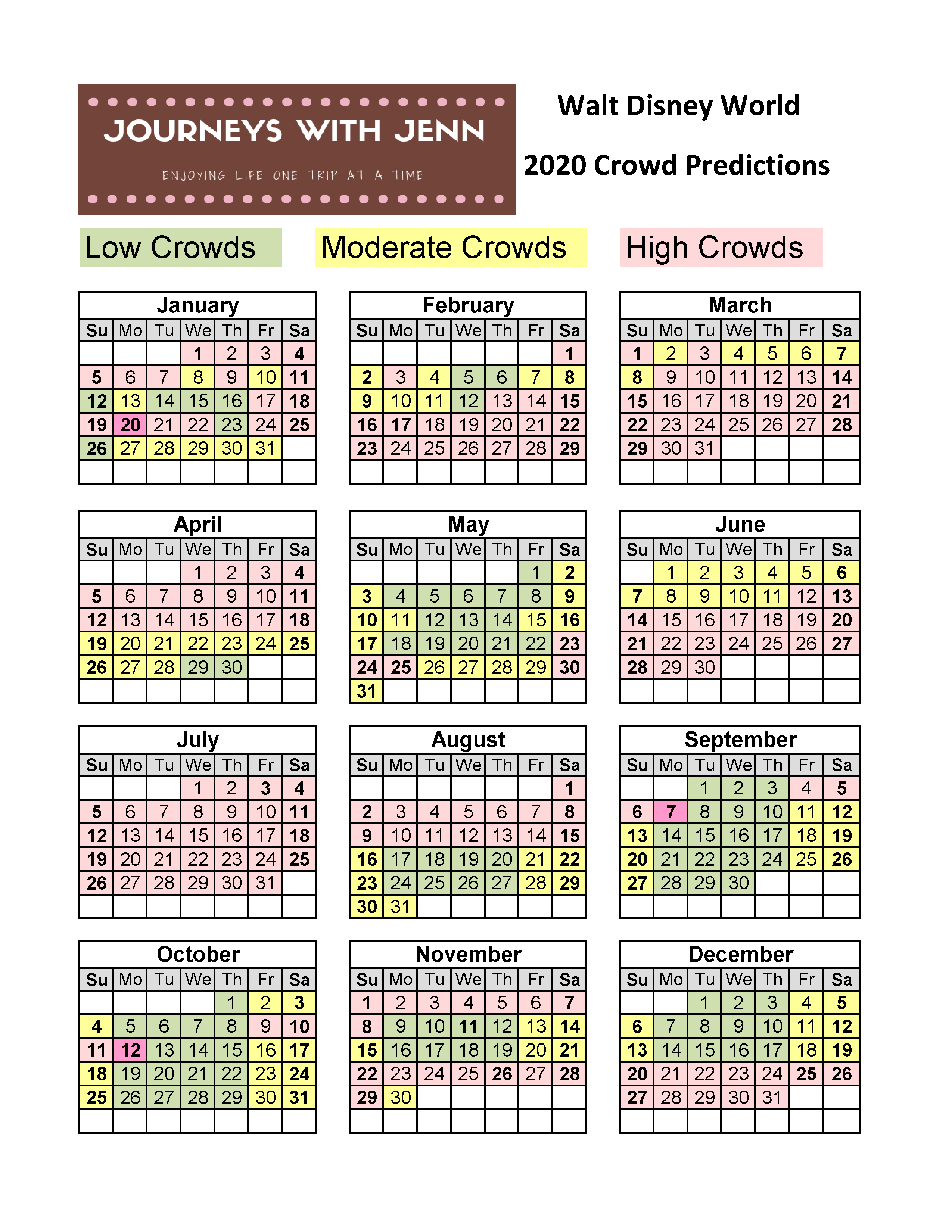 Disney Parks Crowd Calendar 2024 2024 Calendar Printable