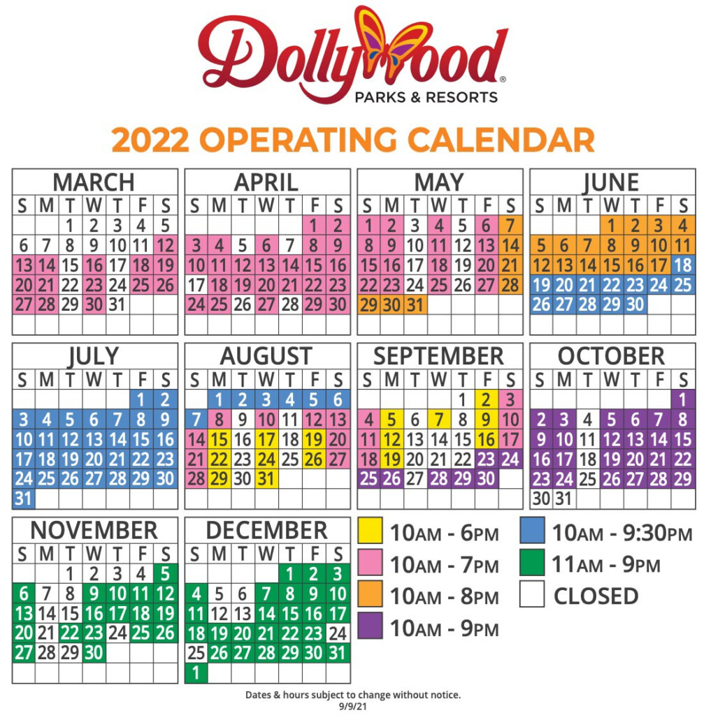 Dollywood 2024 Calendar
