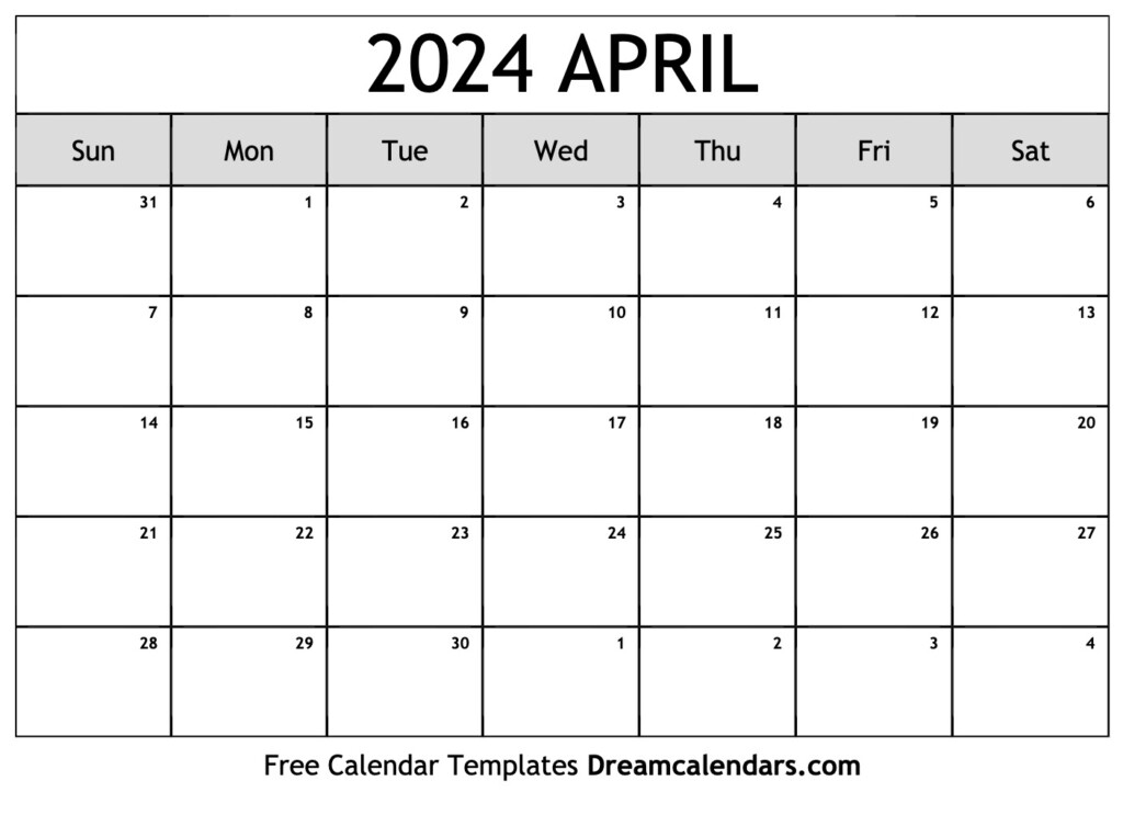April 2024 Calendar Wiki