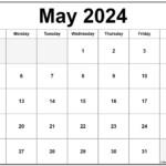 Calendar Of May 2024