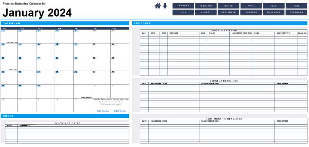 2024 Social Media Calendar