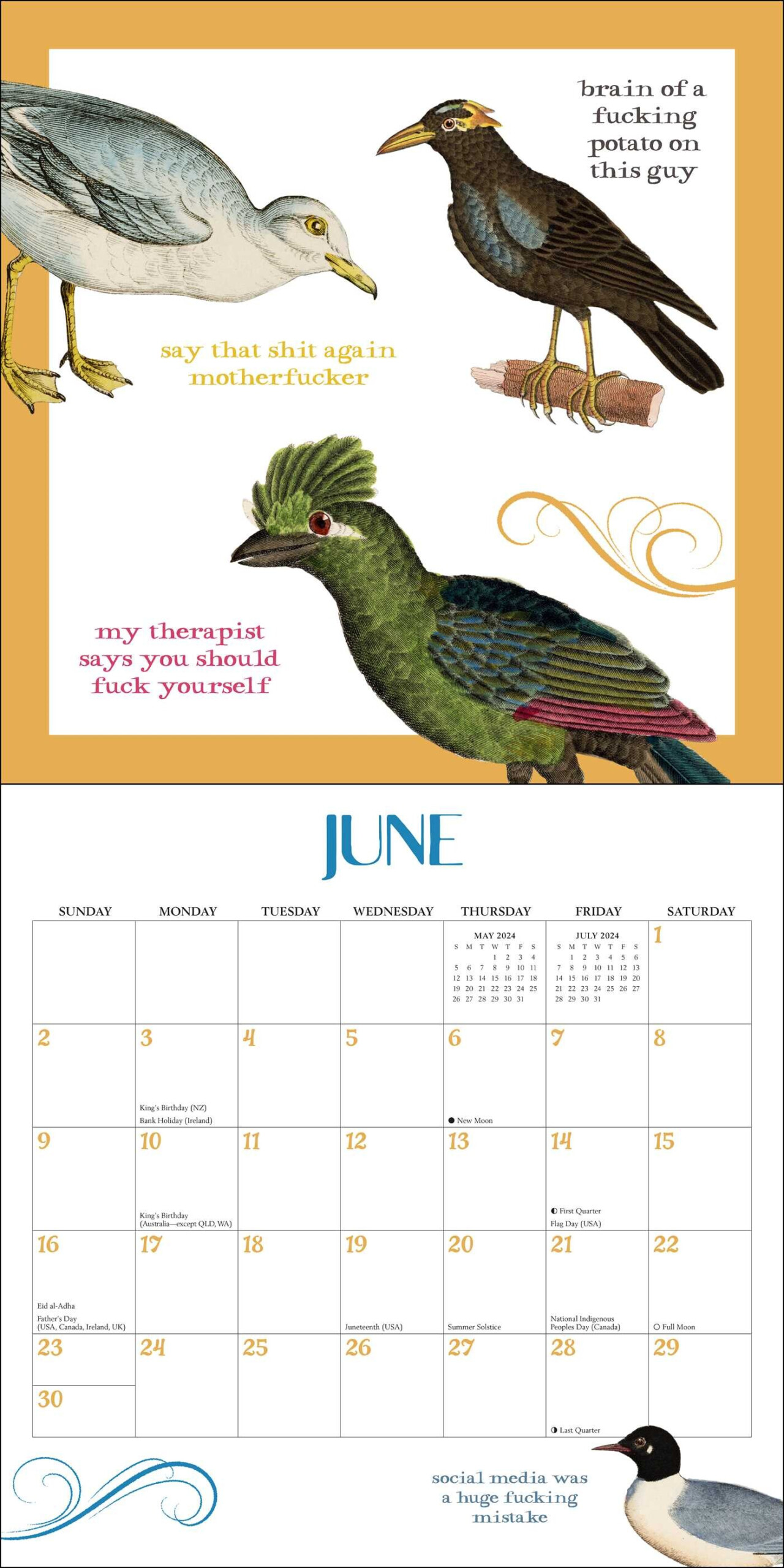 Bird Calendar 2024 2024 Calendar Printable