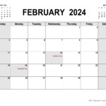 Free February 2024 Calendar