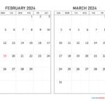 Calendar February March 2024