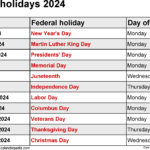 2024 Calendar Holiday