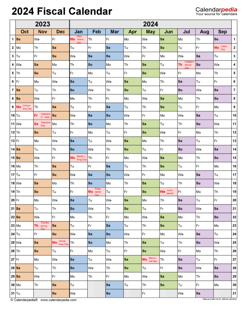 2024 Fiscal Calendar