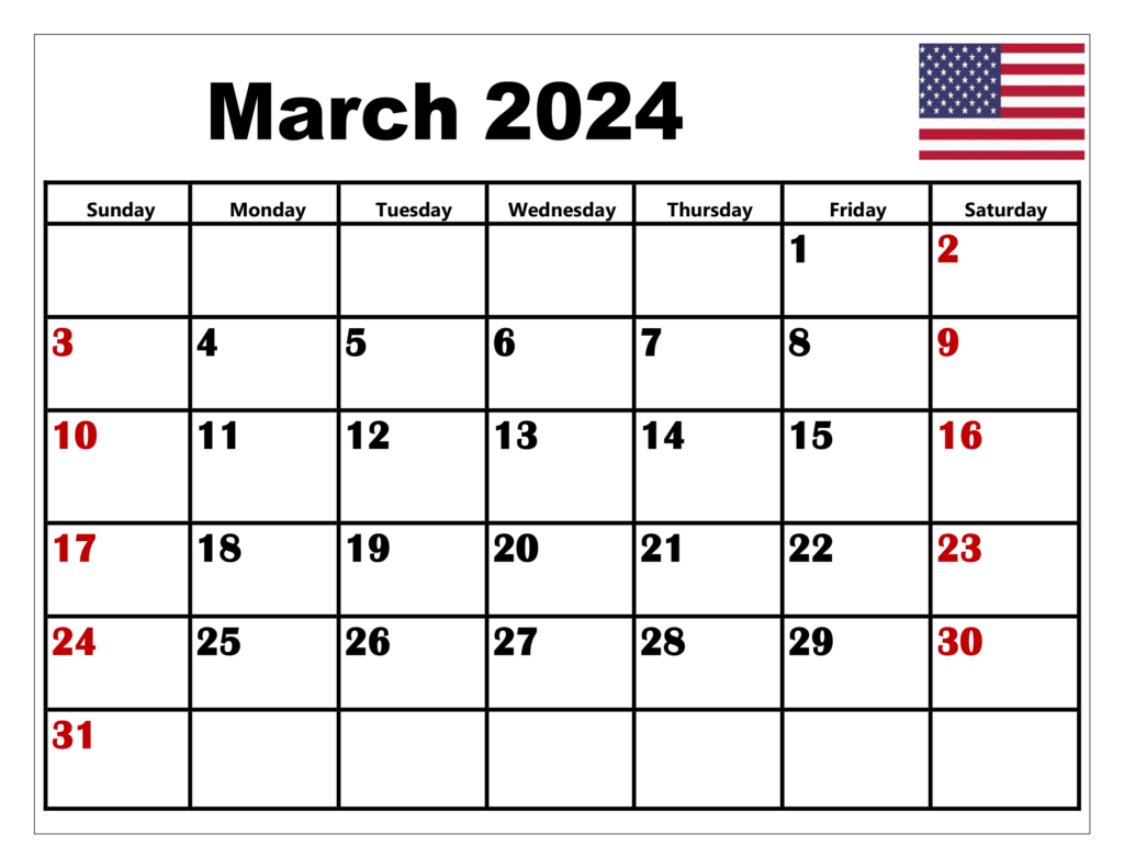 Print March 2024 Calendar