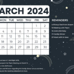 March Calendar 2024 Cute