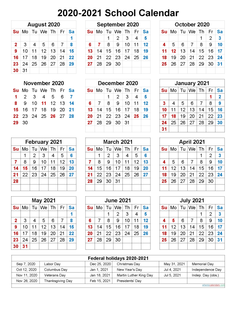 2021 -2024 Academic Calendar