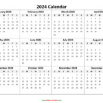 Printed Calendar 2024