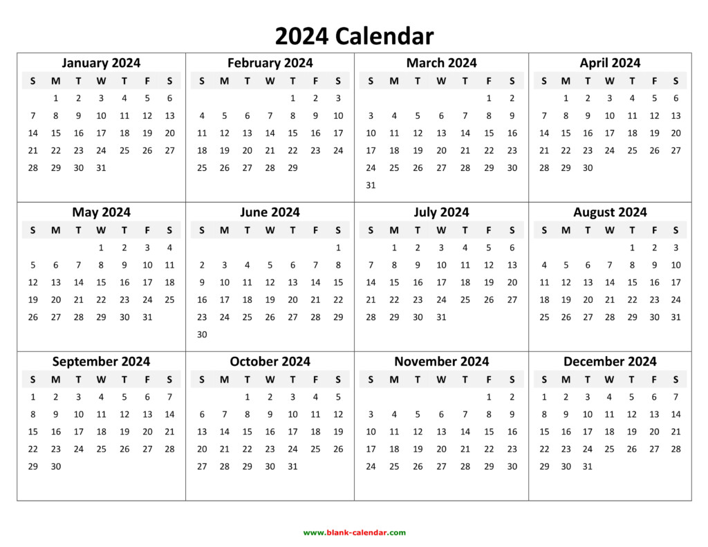 Blank Calendar 2024 Pdf