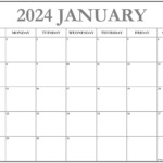 January 2024 Calendar Free Printable