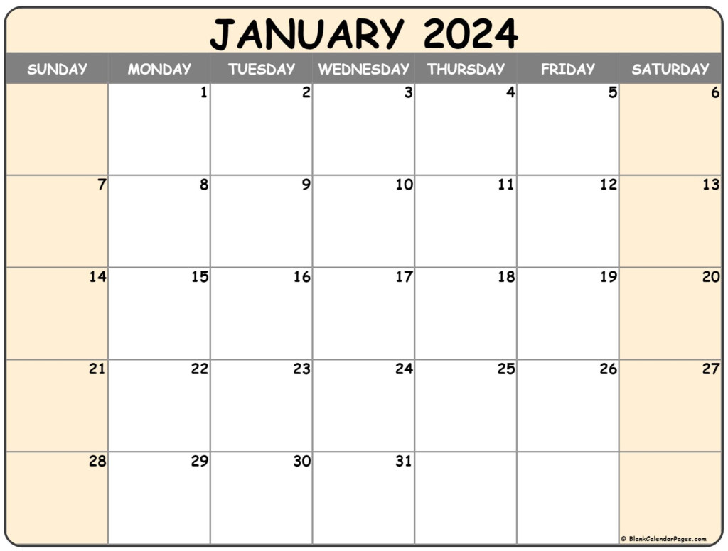 Printable Jan 2024 Calendar