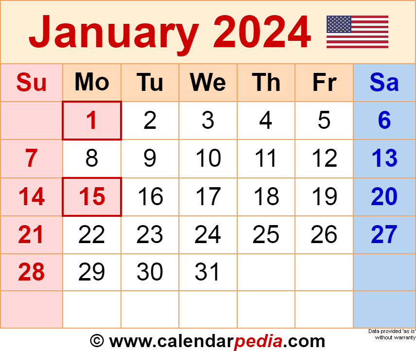 Calendar Of January 2024