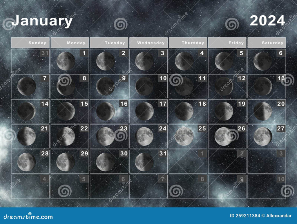 Moon Phase Calendar January 2024