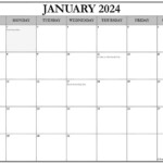 2024 January Calendar With Holidays