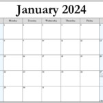 2024 January Calendar With Holidays