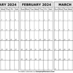 January February March 2024 Calendar