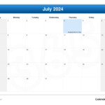 Calendar For July 2024