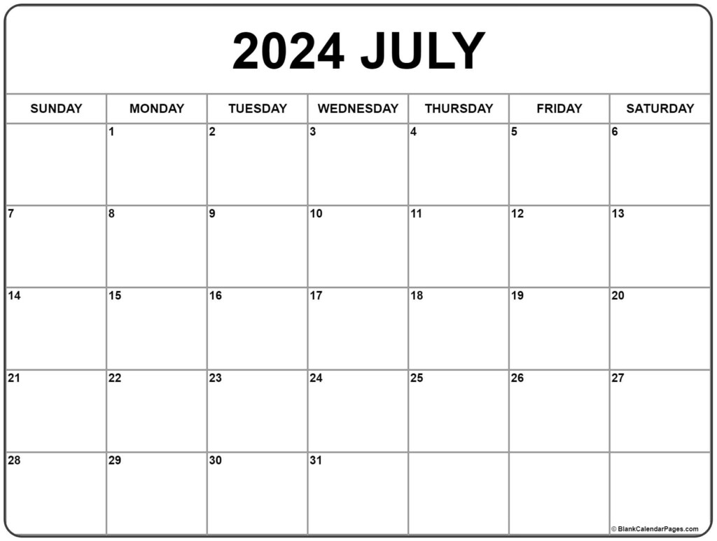 July 2024 Calender