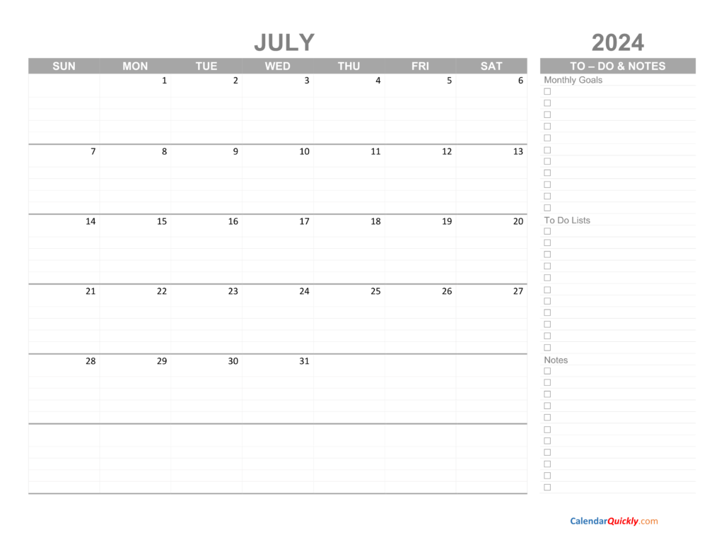 2024 Workout Calendar
