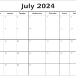 Print July 2024 Calendar