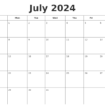 June/july Calendar 2024