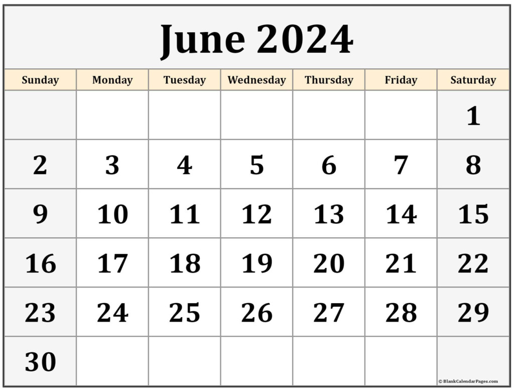 Calender Of June 2024