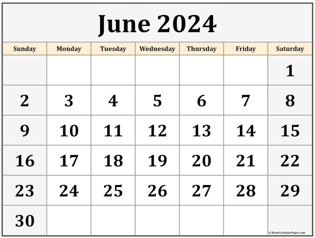June Month Calendar 2024