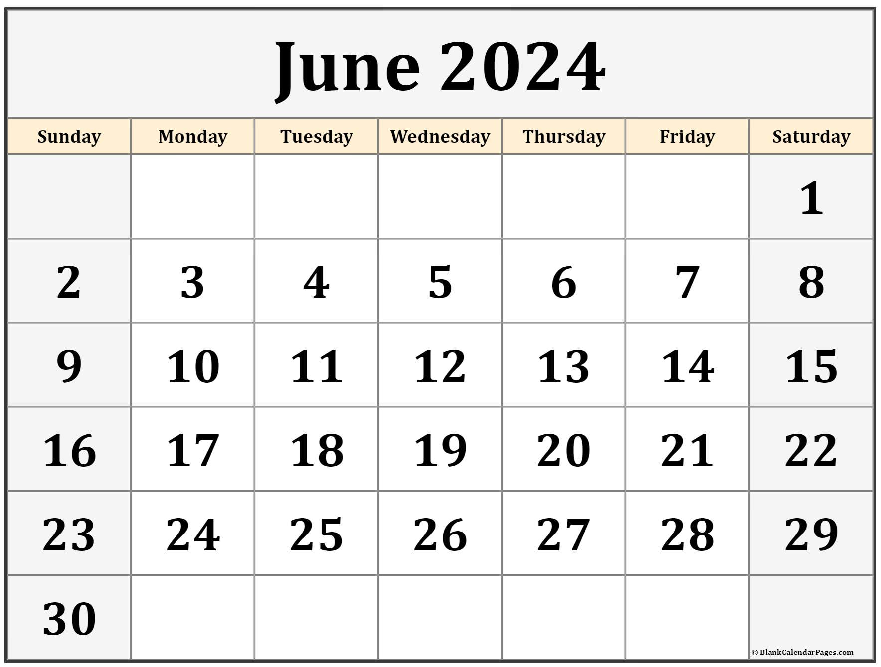 June Printable Calendar 2024 2024 Calendar Printable