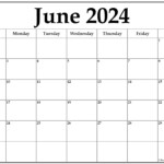 June Printable Calendar 2024