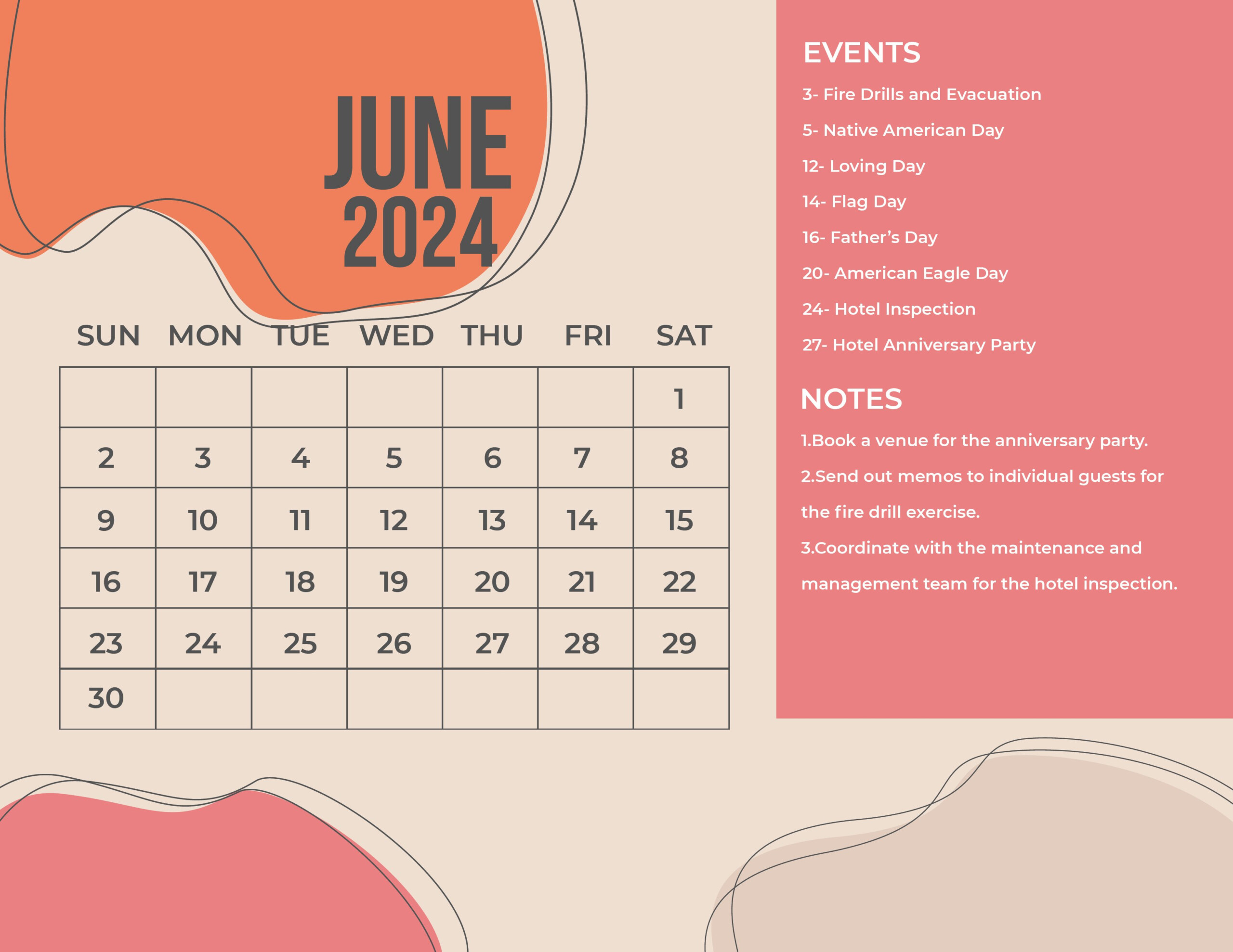 Calendar June 2024 With Holidays 2024 Calendar Printable