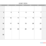 June Free Printable Calendar 2024