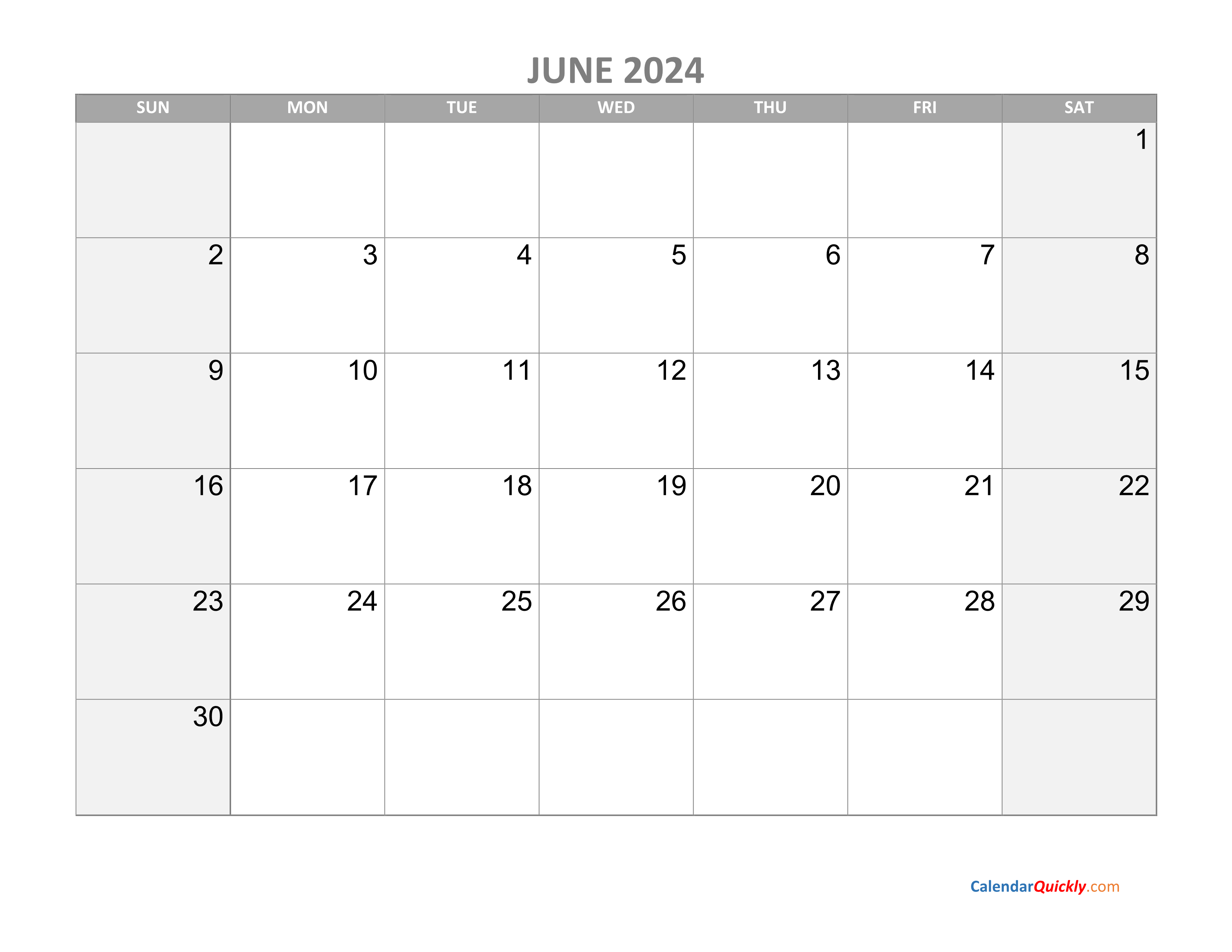 June Free Printable Calendar 2024 2024 Calendar Printable